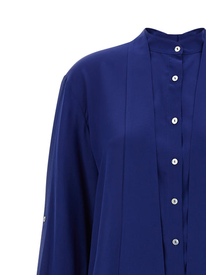 DI.LA3 PARI' Blue Silk Blouse