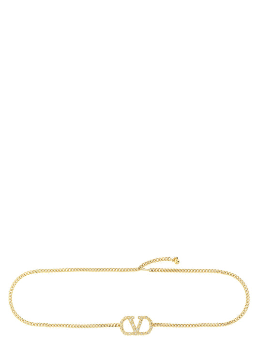 Belt by Valentino Garavani for women in brass gold & signature presents a artisanal silhouette from the V Logo Brass Belt collection, showcasing an artisanal design and refined craftsmanship for a artisanal look.