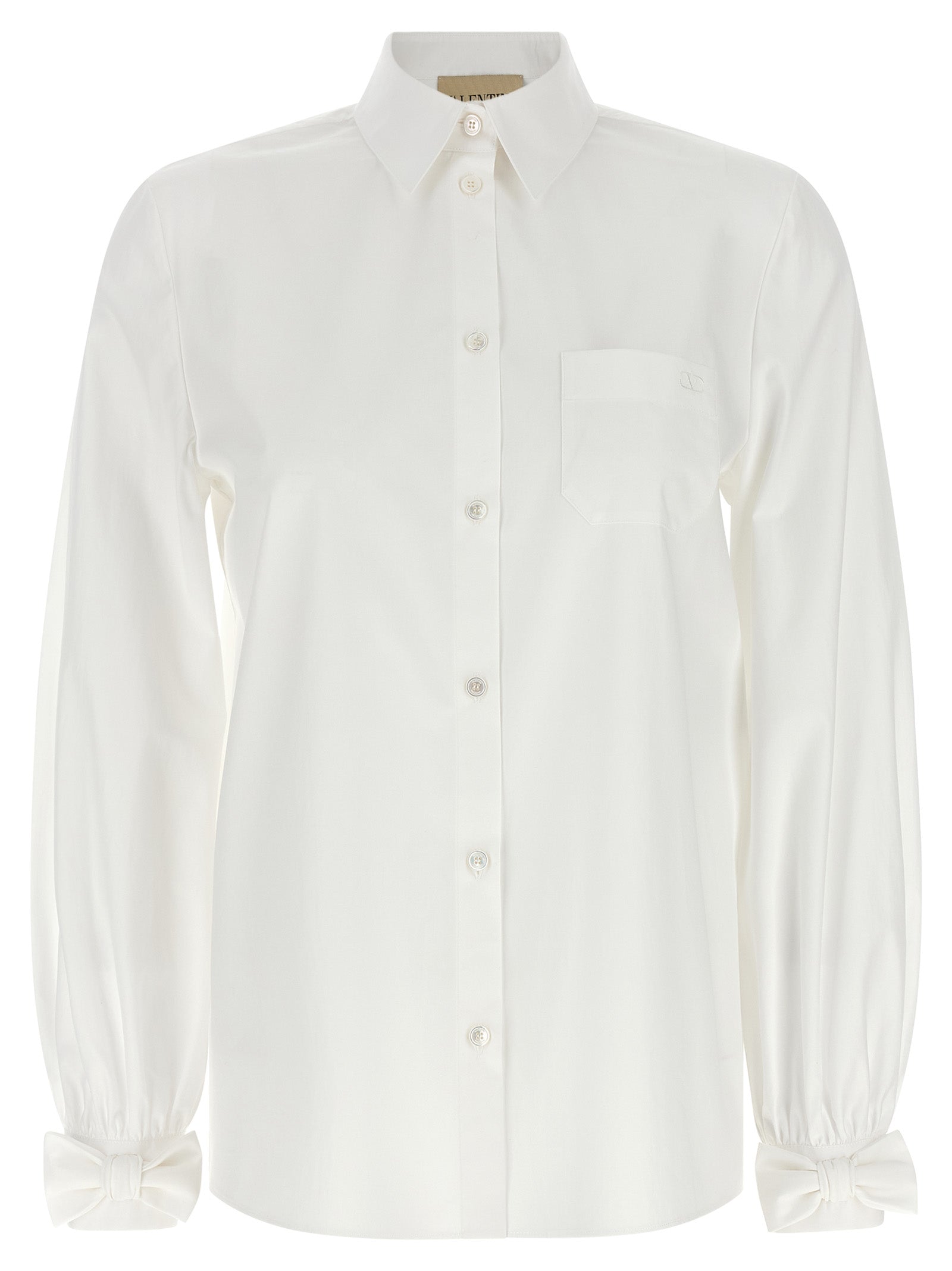 Blouse by Valentino Garavani for women in cotton white & signature presents a discerning silhouette, showcasing a sophisticated and for a truly discerning finish.