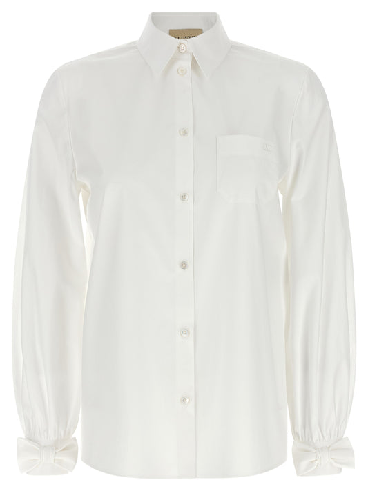 Blouse by Valentino Garavani for women in cotton white & signature presents a discerning silhouette, showcasing a sophisticated and for a truly discerning finish.
