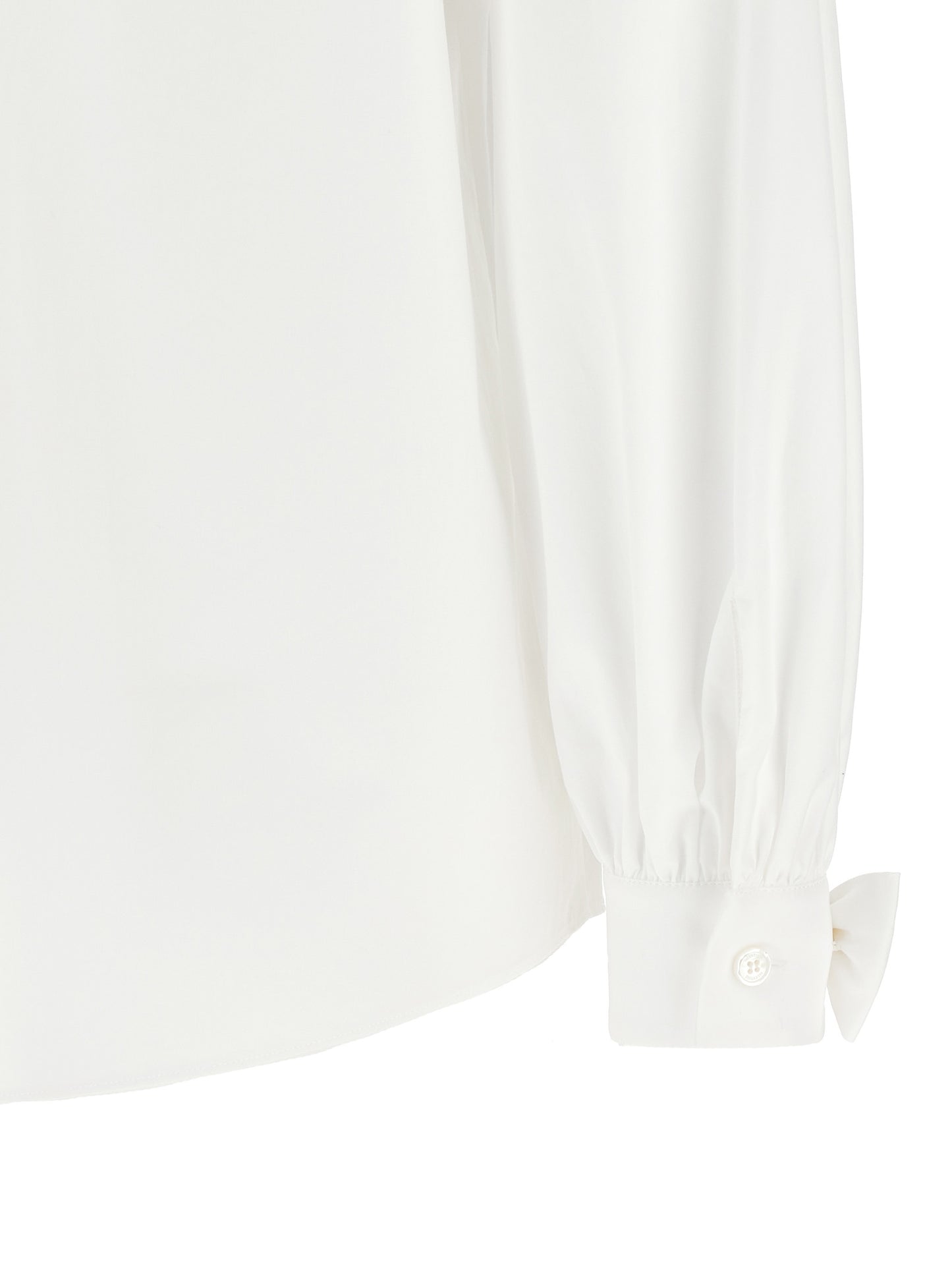 Blouse by Valentino Garavani for women in cotton white & signature showcases a sharp silhouette, elegantly detailed with a sharp and sharp .