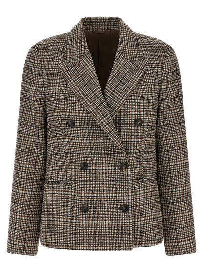 Brunello Cucinelli Beige Alpaca Leather Blazer