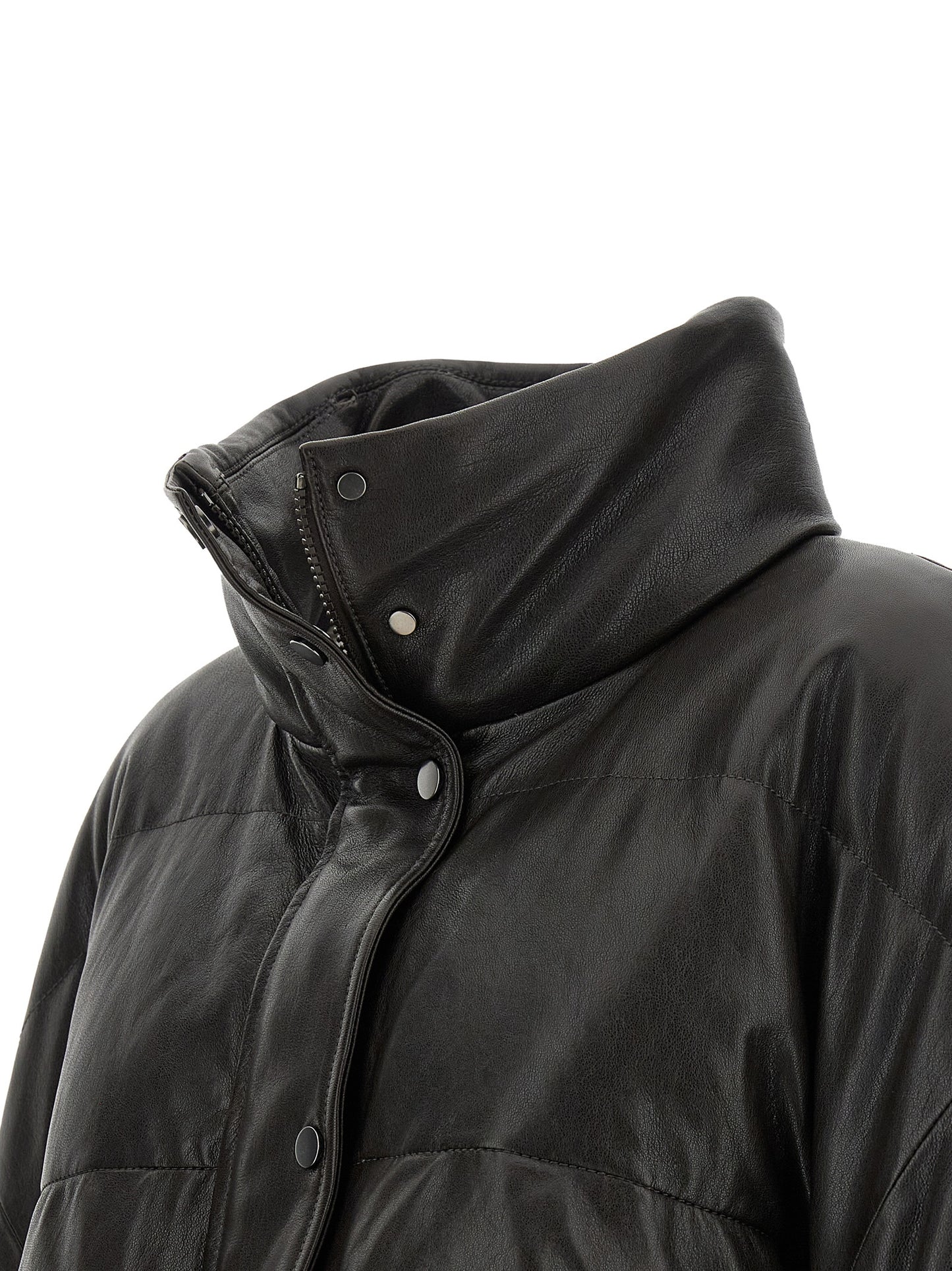 Brunello Cucinelli Brown Lamb Leather Leather Jacket