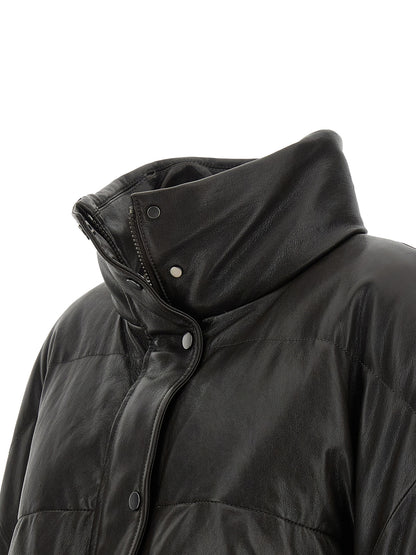 Brunello Cucinelli Brown Lamb Leather Leather Jacket