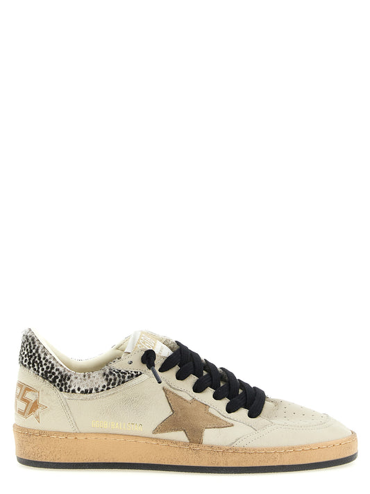 Sneakers by Golden Goose for women in nappa & suede goatskin leather animal, beige & print presents a on trend silhouette from the Pony Punch Star Women's Low Top Nappa & Suede Goatskin Leather Sneakers collection, showcasing a on trend low-top style for an elevated aesthetic.