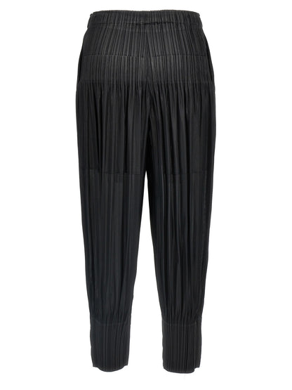 PLEATS PLEASE ISSEY MIYAKE Black Polyester Casual Pants
