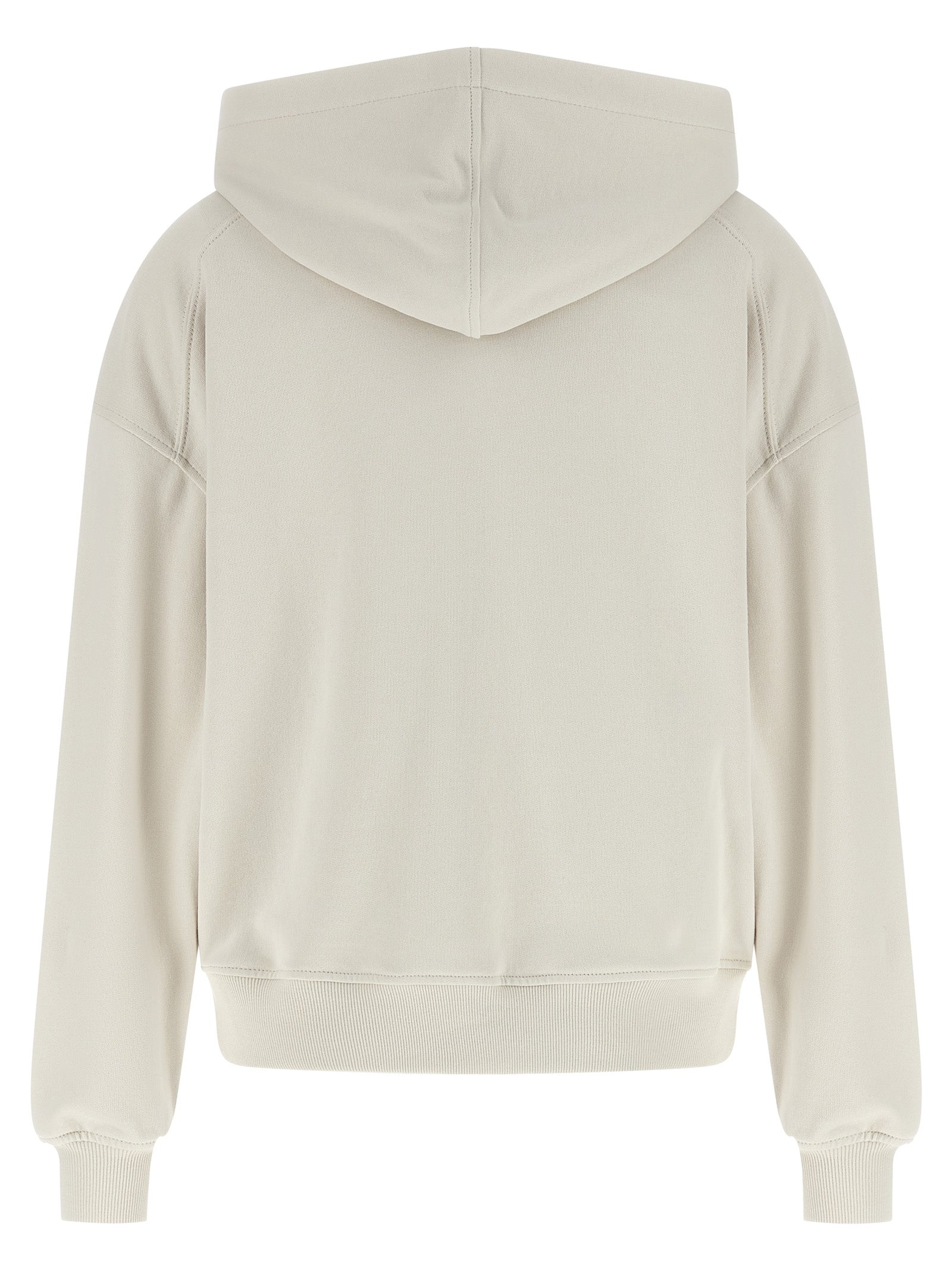 Sweatshirt Hoodie by Brunello Cucinelli for women in leather & cotton beige & signature features an avant-garde silhouette, showcasing a sophisticated hooded neckline and detail for a truly avant-garde finish.