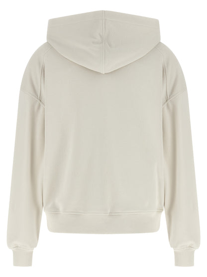 Sweatshirt Hoodie by Brunello Cucinelli for women in leather & cotton beige & signature features an avant-garde silhouette, showcasing a sophisticated hooded neckline and detail for a truly avant-garde finish.