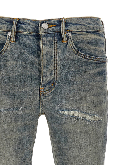 PURPLE Blue Cotton Slim Fit Jeans