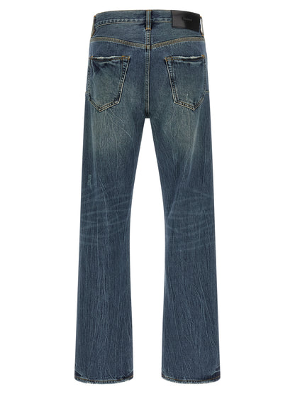 PURPLE Blue Cotton Straight-Leg Jeans