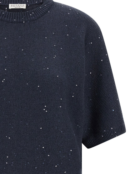 Brunello Cucinelli Blue Cashmere Cardigan