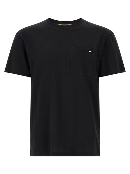 Valentino Garavani Black Cotton T-Shirt