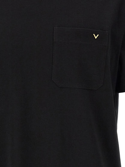 Valentino Garavani Black Cotton T-Shirt