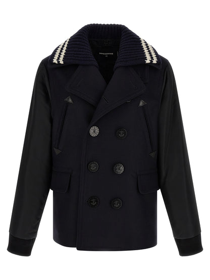 Dsquared² Blue Wool Coat