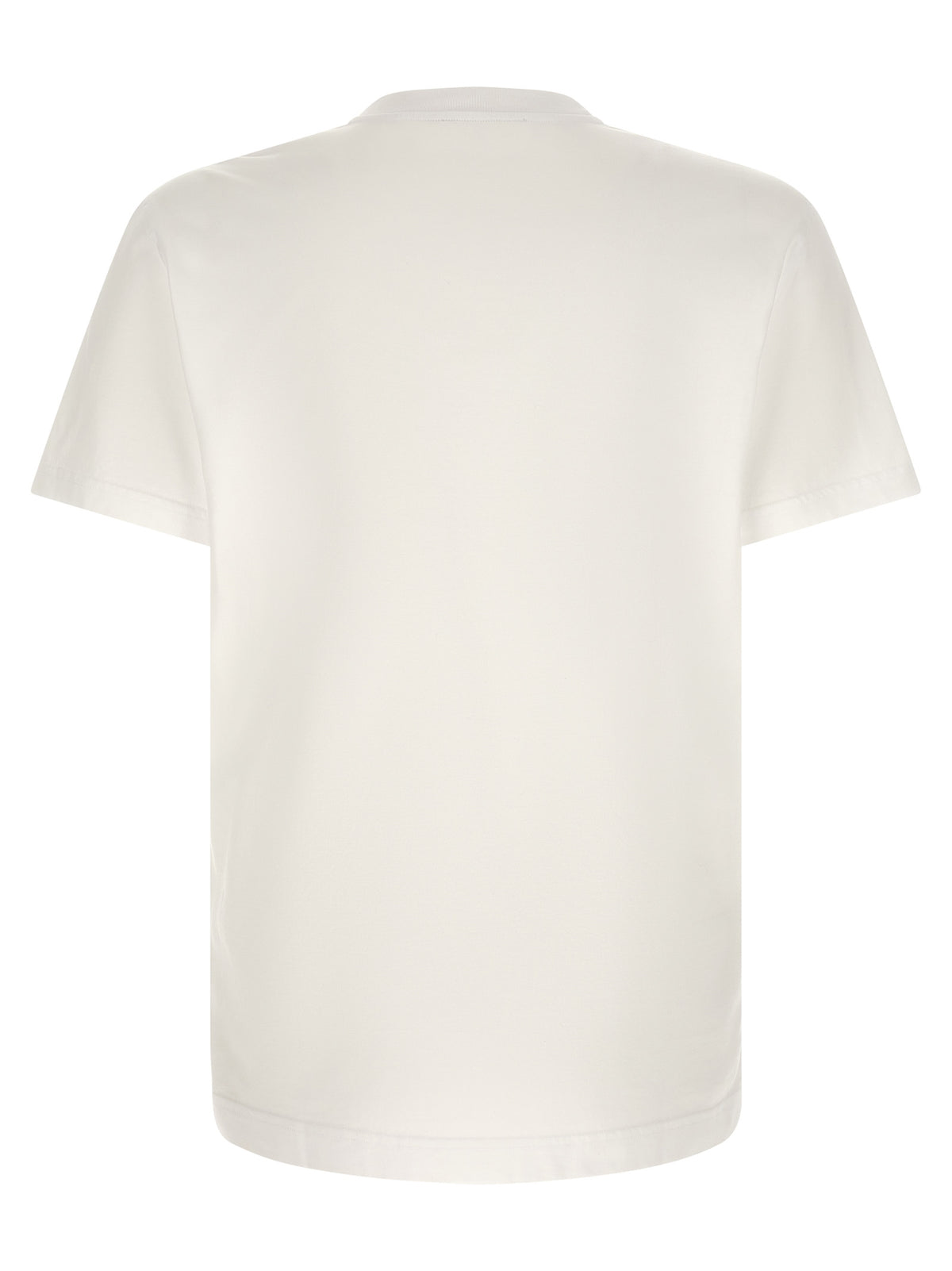 T-Shirt by Dolce & Gabbana for men in cotton white showcases a fashionable silhouette, elegantly detailed with a fashionable and round neckline for a sophisticated, high-fashion look.