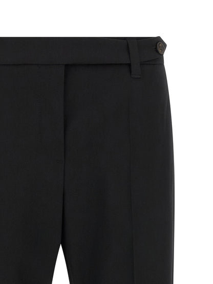 Brunello Cucinelli Black Virgin Wool Dress Pants