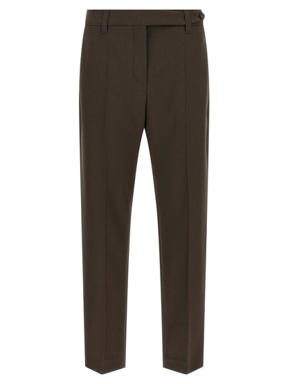 Brunello Cucinelli Brown Virgin Wool Dress Pants