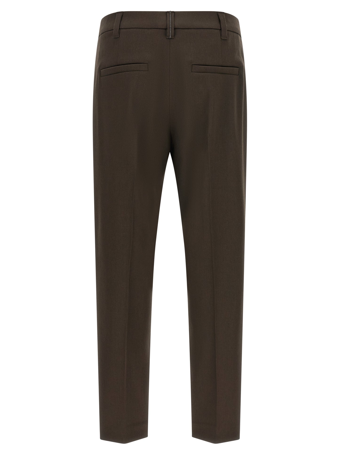 Brunello Cucinelli Brown Virgin Wool Dress Pants