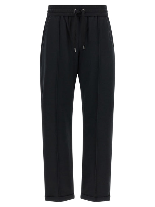 Brunello Cucinelli Black Cotton Joggers (Workout Pants)