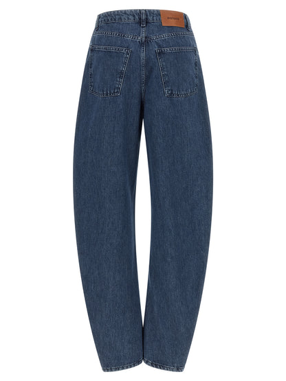 ROTATE BIRGER CHRISTENSEN Blue Organic Cotton Relaxed Fit Jeans