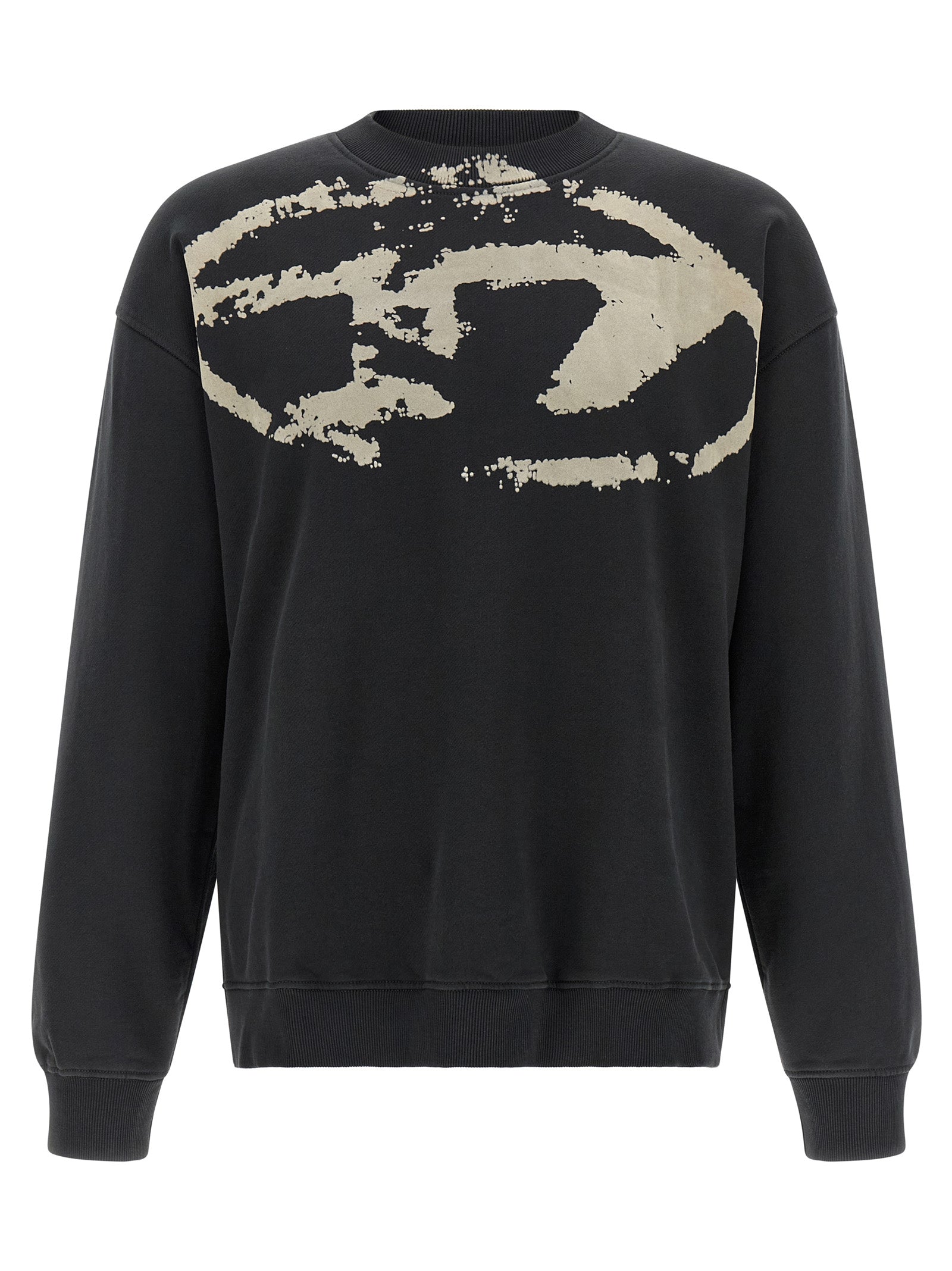 Sweatshirt by Diesel for men in organic cotton black & print features an exquisite silhouette, showcasing long-sleeve and crew neckline details for a exquisite look.
