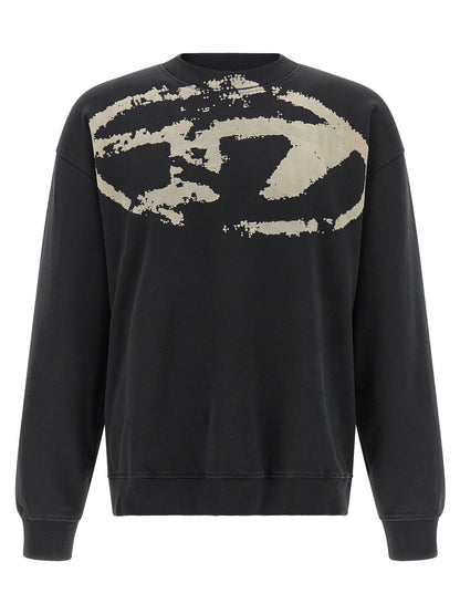 Sweatshirt by Diesel for men in organic cotton black & print features an exquisite silhouette, showcasing long-sleeve and crew neckline details for a exquisite look.