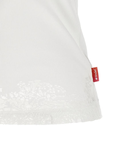 Diesel White Cotton Tank Tops