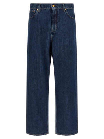 Jil Sander Blue Cotton Straight-Leg Jeans