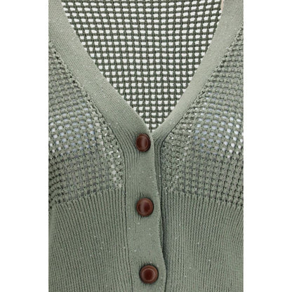 Brunello Cucinelli Bicolor Cotton Cardigan