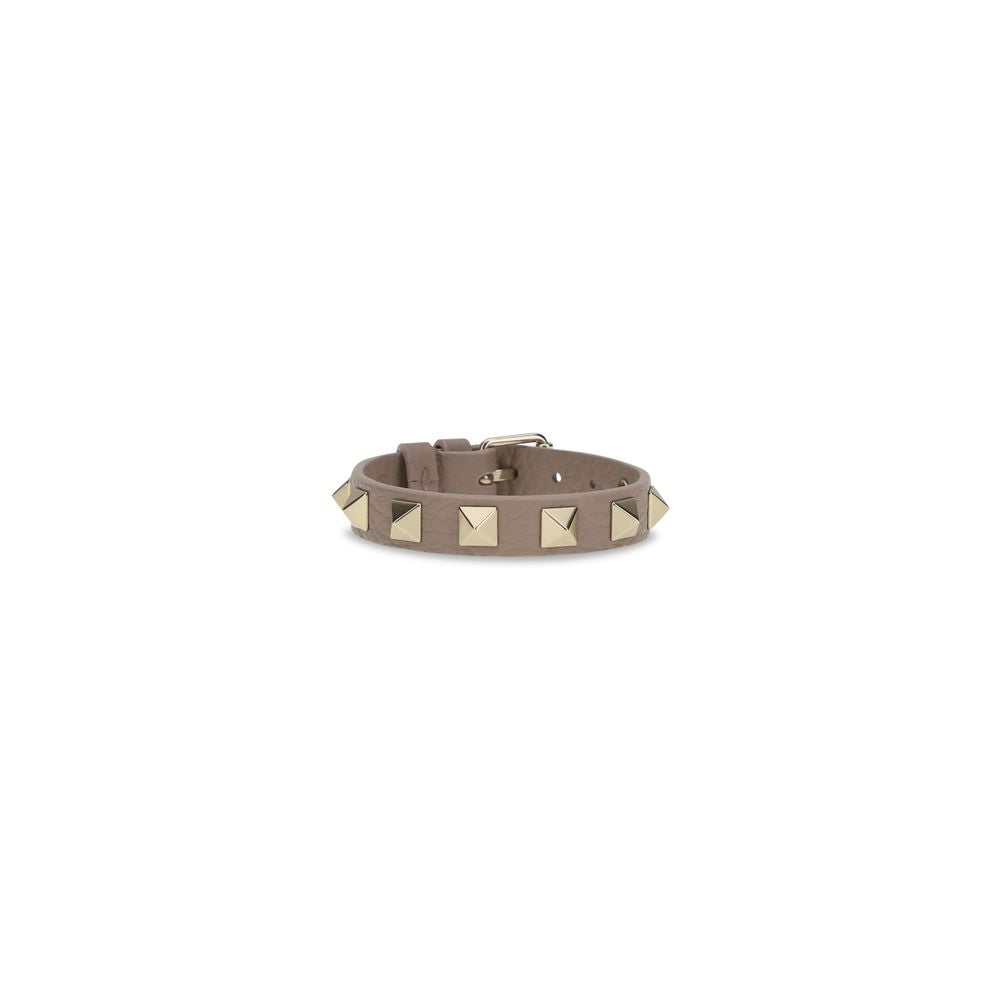 Valentino Garavani Gray Calf Leather Bos Taurus Bracelet