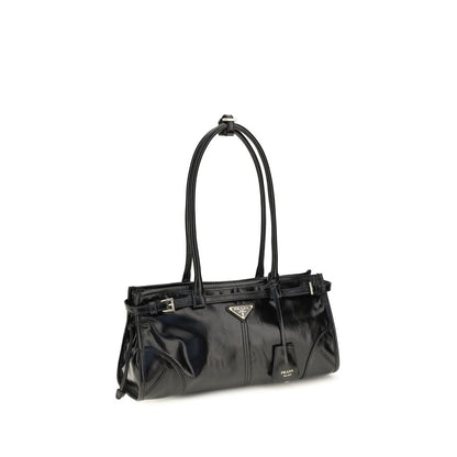 Prada Black Calf Leather Bos Taurus Handbag