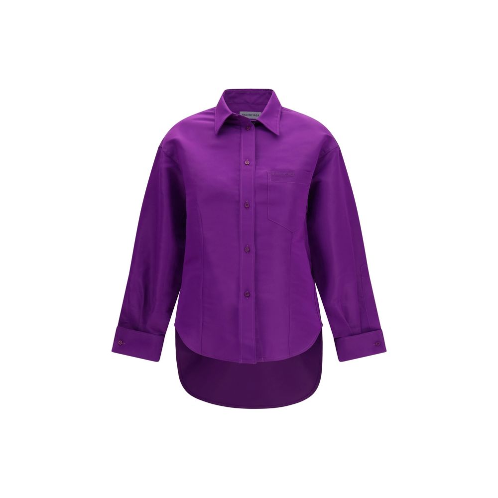 Balenciaga Purple Cotton Dress Shirt