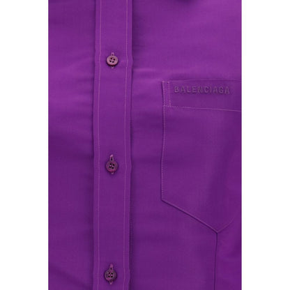 Balenciaga Purple Cotton Dress Shirt