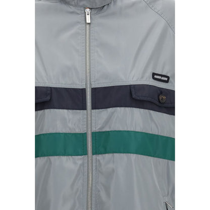Miu Miu Gray Polyester Shell Jacket