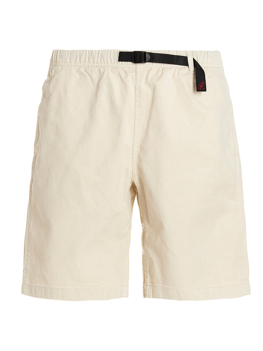 Bermuda Shorts by Gramicci for men in organic cotton twill beige features an tailored silhouette, showcasing a tailored with a short and for a sophisticated look.