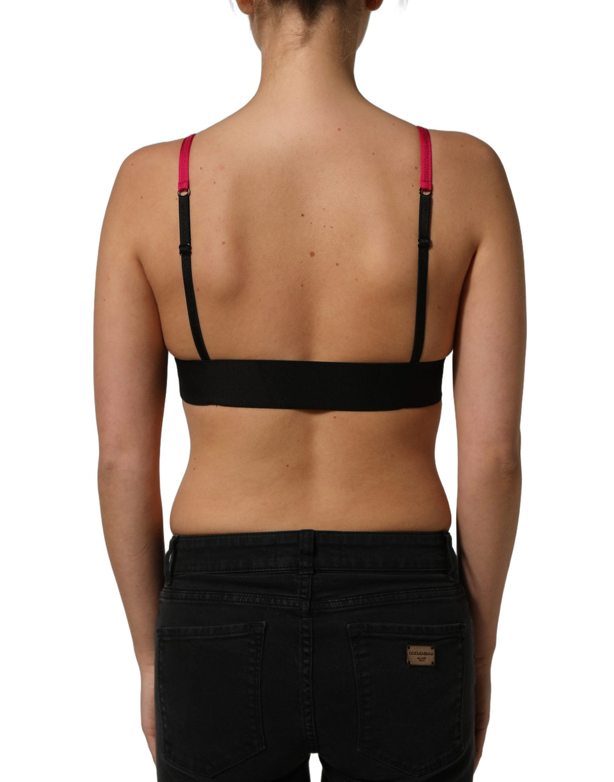 Dolce & Gabbana Women's Crop Top Cropped Nylon & Crystal Tank - Fuchsia Pink Signature
