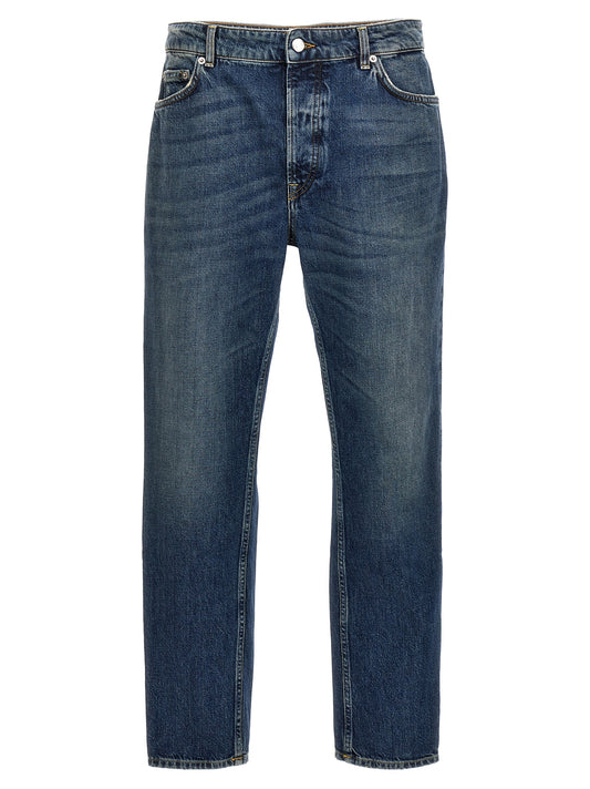 Jeans by Department 5 for men in denim cotton blue presents a tailored silhouette, showcasing a tailored regular-fit and long cut with a refined for a truly tailored aesthetic.