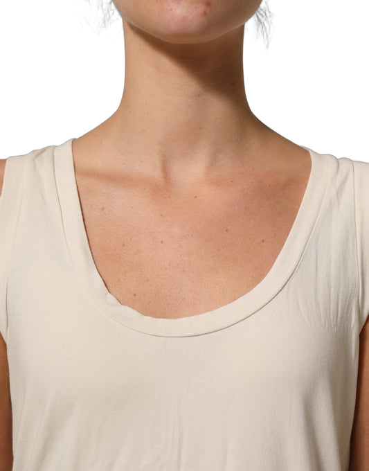 Aniye By Beige Viscose Sleeveless Round Neck Women Tank Top