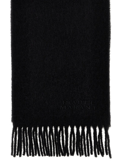 Isabel Marant Black Alpaca Leather Scarf