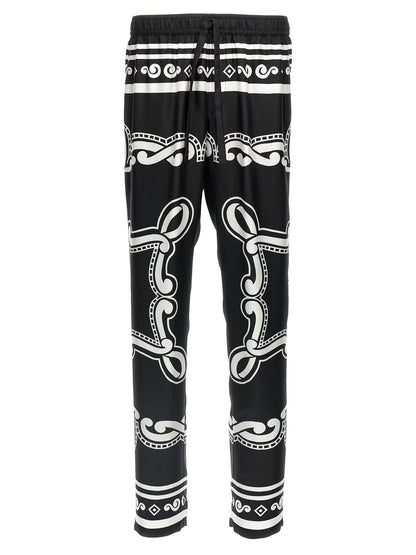 Dolce & Gabbana Bicolor Silk Casual Pants