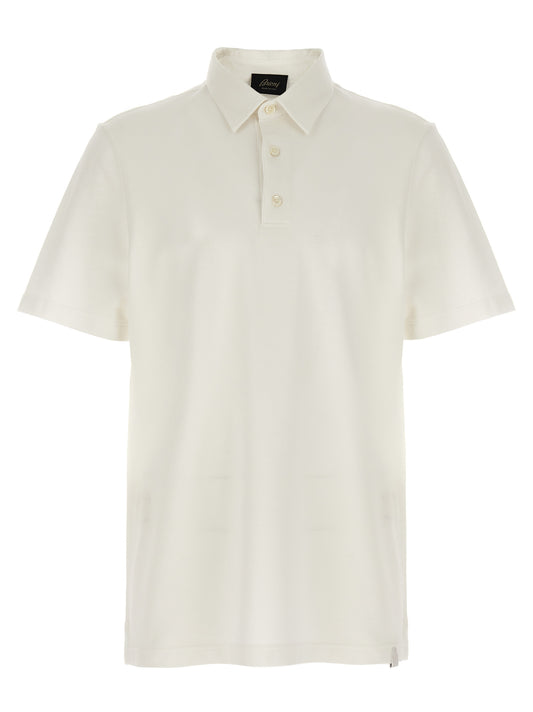 Brioni White Cotton Polo Shirt