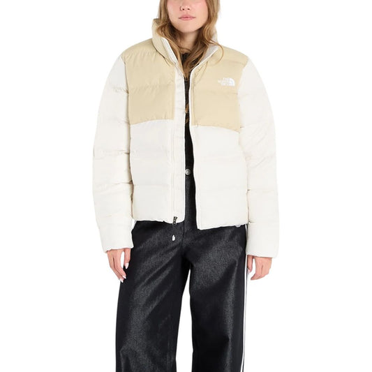 Overcoat by The North Face for women in polyester cream presents a luxurious silhouette, showcasing a luxurious high-collar neckline and sophisticated lightweight & insulated for a premium, luxurious look.