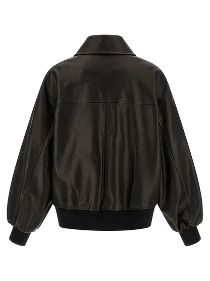 Khaite Black Lamb Leather Leather Jacket