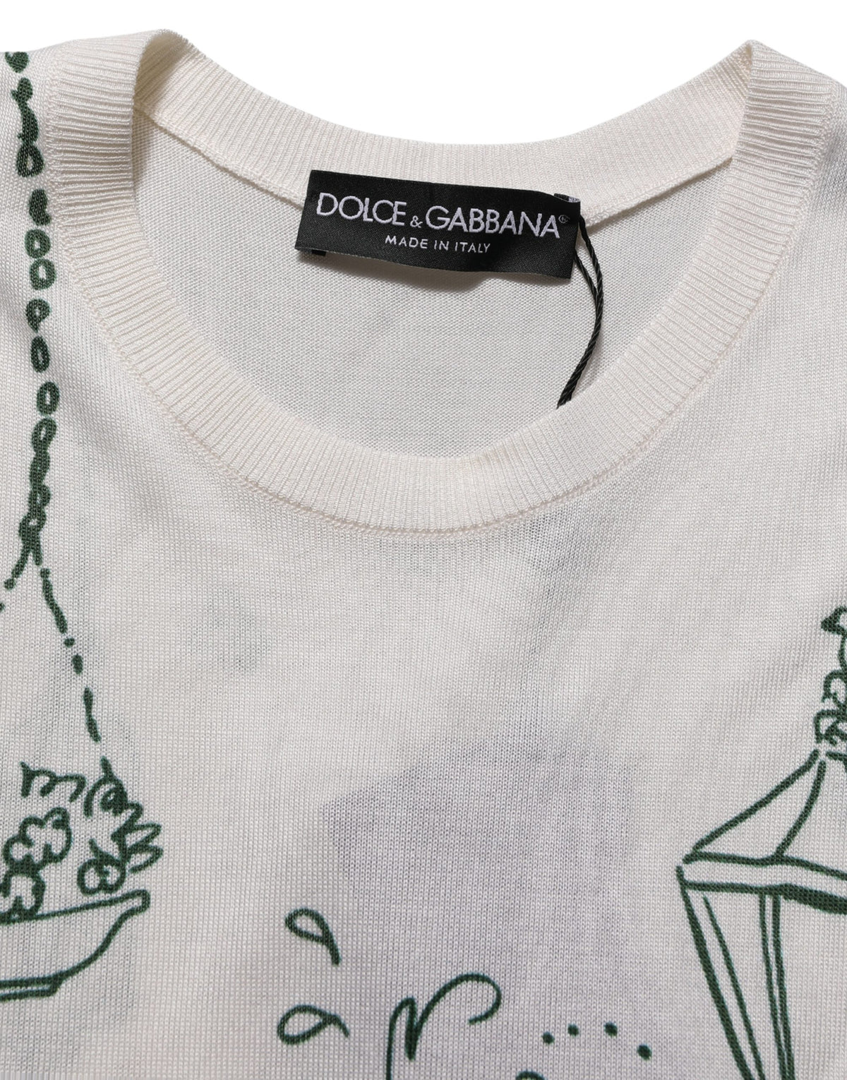 Dolce & Gabbana Women's Silk Tank Top - Black White Print