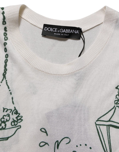 Dolce & Gabbana Women's Silk Tank Top - Black White Print