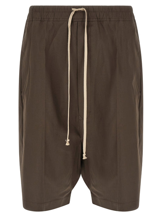 Bermuda Shorts by Rick Owens for men in stretch cotton brown presents a sleek silhouette, featuring a sleek with a refined short and a sophisticated .