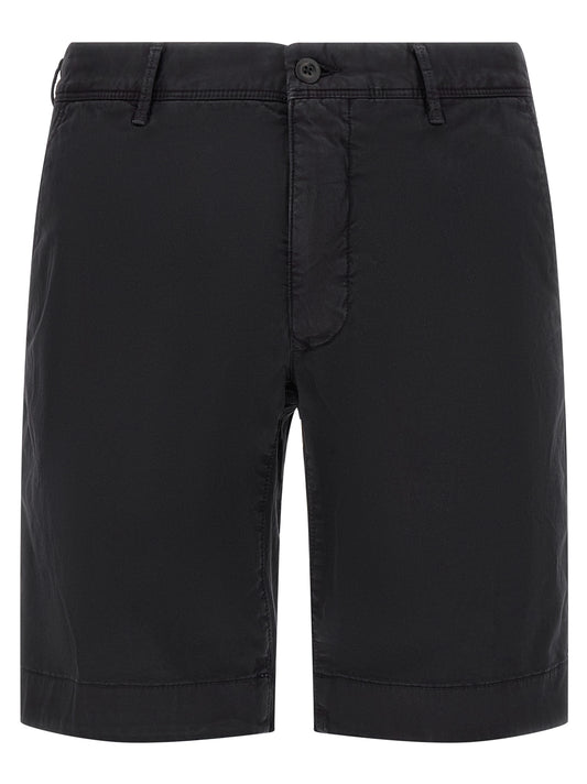 Bermuda Shorts by Incotex for men in stretch cotton blue presents a sleek silhouette, featuring a sleek with a refined short and a sophisticated .