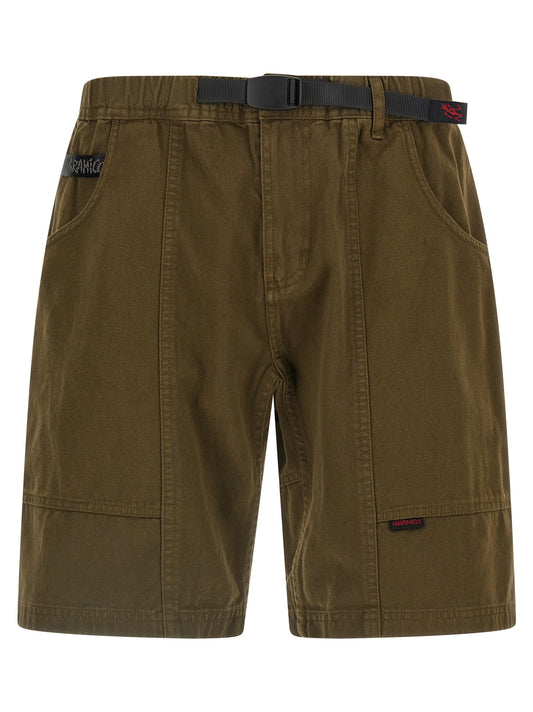 Bermuda Shorts by Gramicci for men in cotton twill brown features a sartorial silhouette, showcasing a sartorial and short with a sophisticated for a sartorial look.