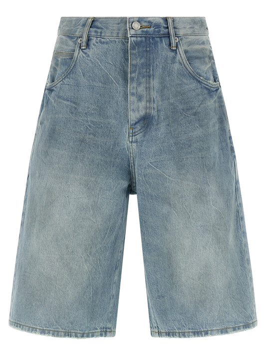 Denim Shorts by PURPLE for men in denim cotton light-blue & purple features an effortlessly on trend silhouette, showcasing a effortlessly on trend wide and short cut with a comfortable for a refined look.