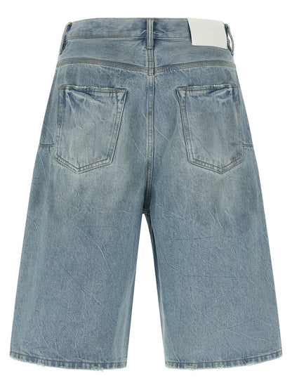 PURPLE Blue Cotton Bermuda Shorts